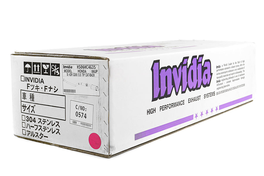 Invidia Q300 Single Exit Cat Back Exhaust - Stainless Steel Tip - 2006-2011 Honda Civic Si Sedan