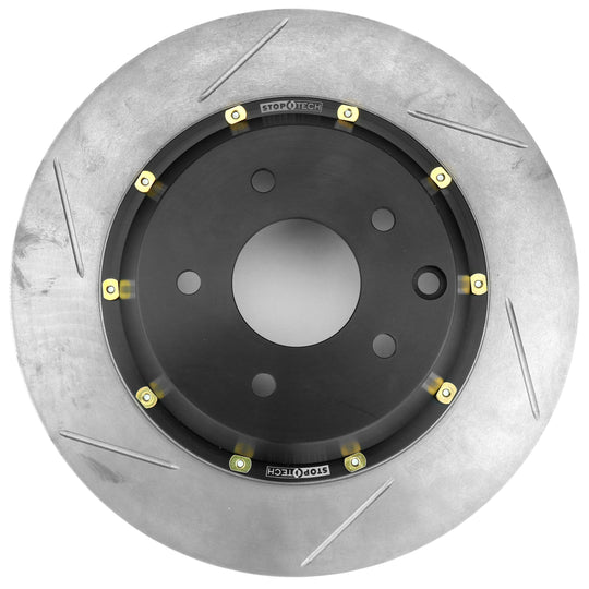 Stoptech 2-Piece Aerorotor and Hat 322x22 Slotted Right Rear - 2003-2009 Nissan 350Z / Infiniti G35 (w/OEM Brembo)