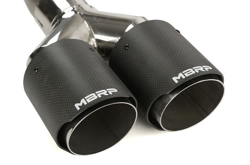 MBRP Race 3in Quad Carbon Fiber Tip Cat Back Exhaust - 2015-2021 Subaru WRX / STI