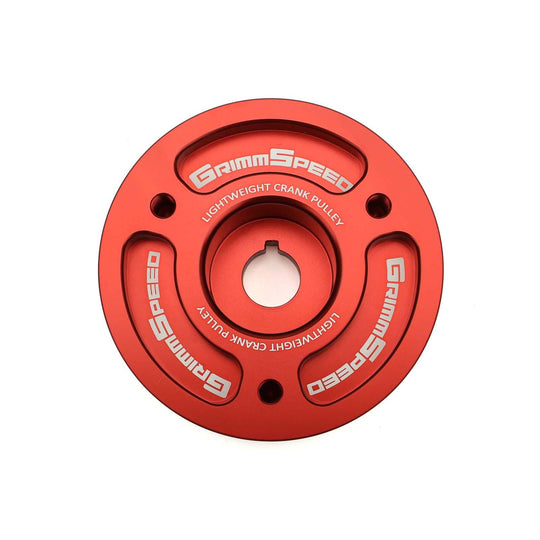 GrimmSpeed Lightweight Crank Pulley Red - Subaru Models (inc. 2002-2014 WRX / 2004+ STI)