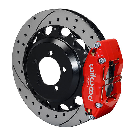 Wilwood DPR 12.88in Rear Kit Drilled / Slotted Red - 2006-2007 Subaru WRX