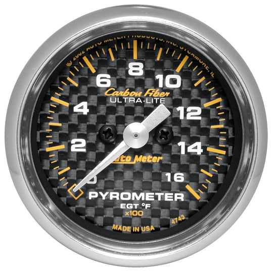 Autometer Carbon Fiber EGT Exhaust Gas Temperature Gauge 52mm - Universal