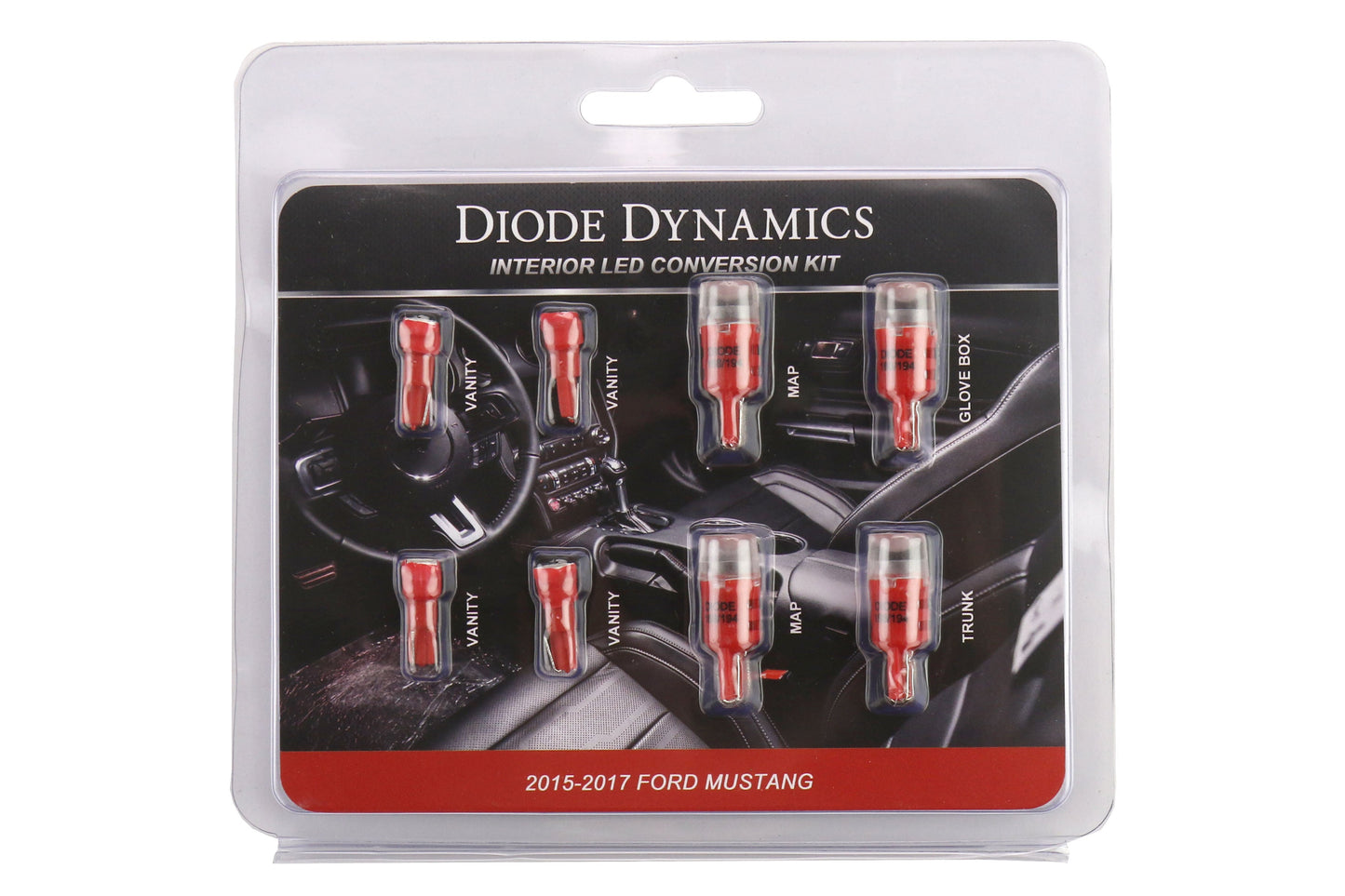Diode Dynamics Stage 1 Red LED Interior Lighting Kit - 2015-2020 Ford Mustang