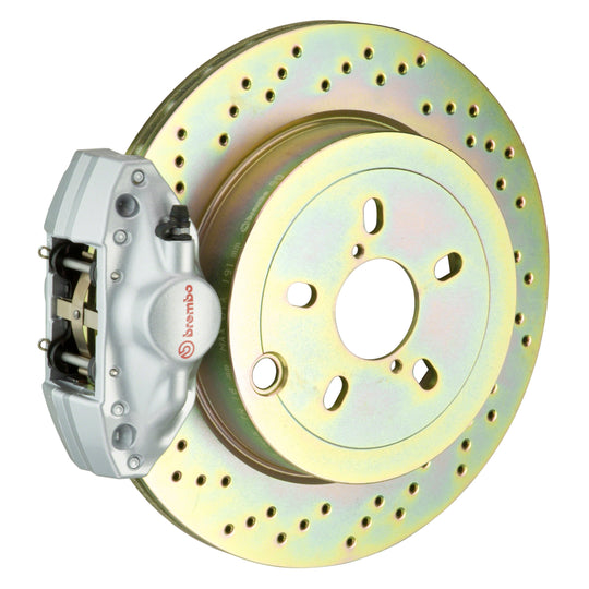 Brembo Gran Turismo Drilled Brake Kit 2 Piston 1-Piece Silver Rear - 2013-2016 Scion FR-S / 2013-2020 Subaru BRZ / 2017-2019 Toyota 86