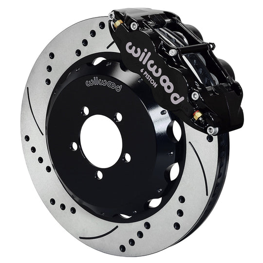 Wilwood FNSL6R 14in Front Kit Drilled / Slotted Black - 2002-2021 Subaru WRX / 2004-2021 STI / 2003-2006 Baja / 1998-2013 Forester / 1994-2014 Impreza / 1994-2009 Legacy / 2000-2009 Outback