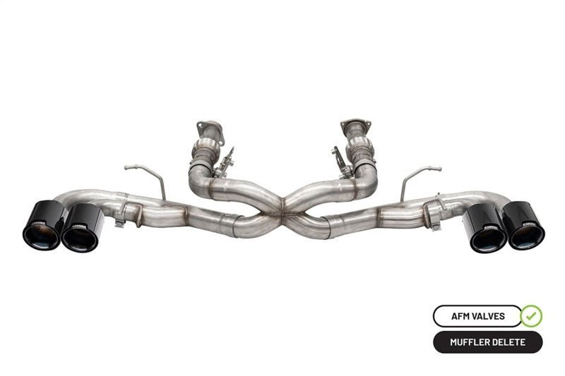 Corsa 20 - 23 Chevrolet Corvette C8 RWD 3in Xtreme Cat - Back Exhaust w/4.5in Carbon Fiber Black PVD Tip - 4thto5thAutomotive