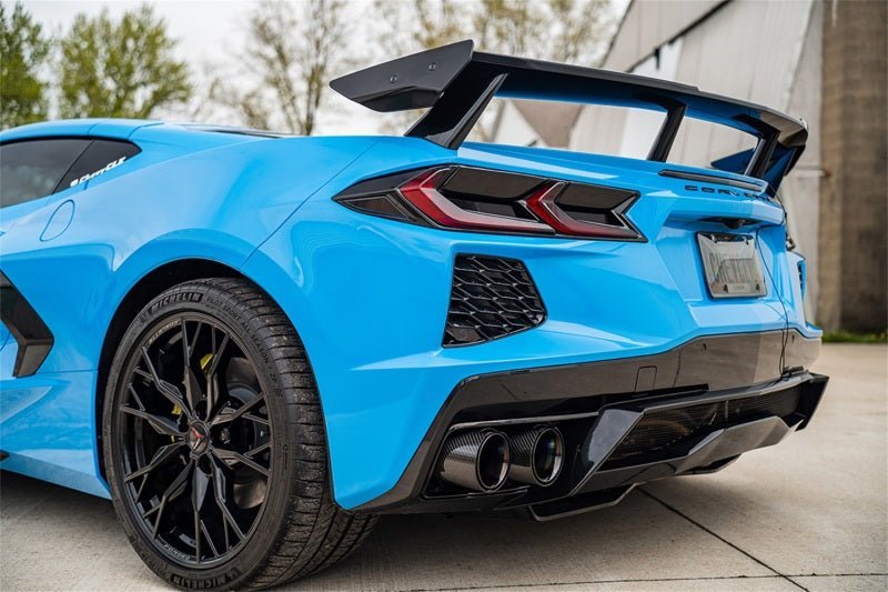 Corsa 20 - 23 Chevrolet Corvette C8 RWD 3in Xtreme Cat - Back Exhaust w/4.5in Carbon Fiber Black PVD Tip - 4thto5thAutomotive