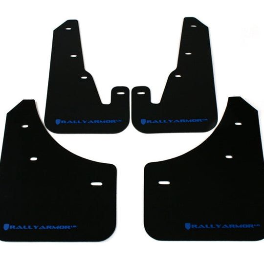 Rally Armor UR Mudflaps Black Urethane Blue Logo - 2004-2009 Mazda 3 (inc. 2007-2009 MazdaSpeed3)