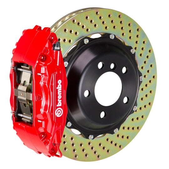 Brembo Gran Turismo Drilled Brake Kit 4 Piston 2-Piece Red Front - 2015-2021 Subaru WRX / 2010-2014 Legacy 2.5i