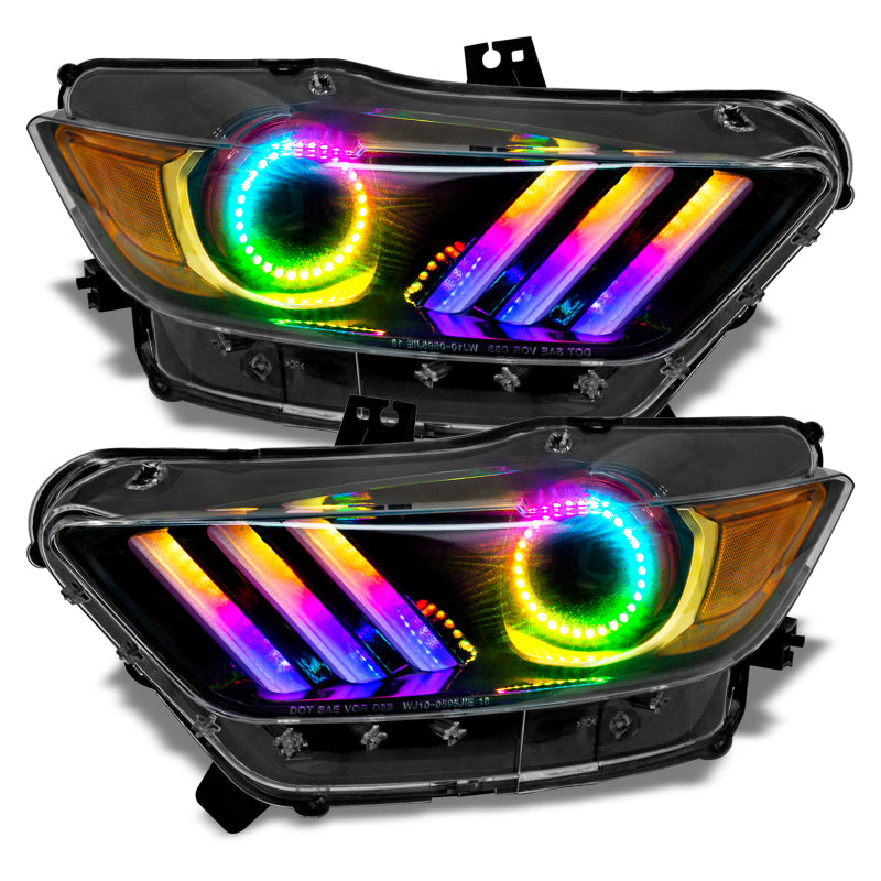 Oracle 15-17 Ford Mustang V6/GT/Shelby Dynamic DRL w/ Halo Kit - ColorSHIFT - Dynamic SEE WARRANTY
