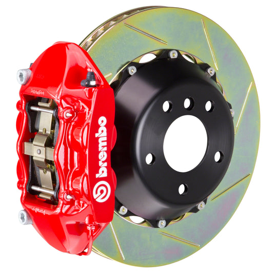 Brembo GT-R Systems 4 Piston Rear Big Brake Kit Red Slotted Rotors - 2015-2017 Ford Mustang EcoBoost