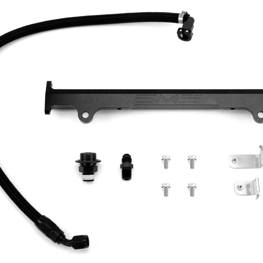 AMS Fuel Rail w/ Pulsation Damper Black - 2008-2015 Mitsubishi Evo X