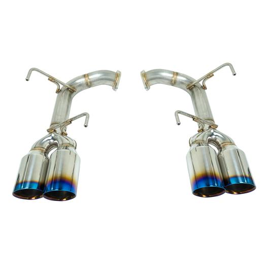Remark Axle Back Exhaust w/ 4 Inch Double Wall Burnt Tips - 2015-2021 Subaru WRX / STI