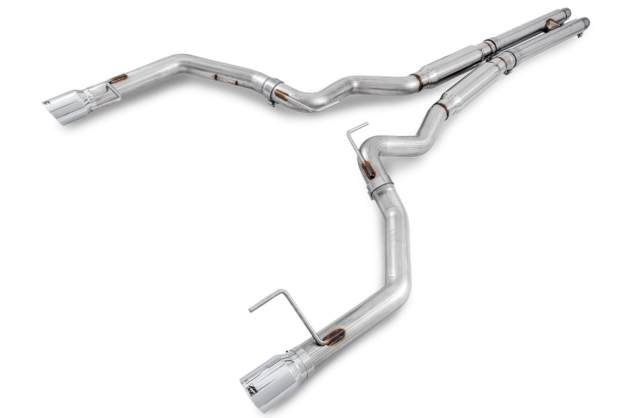 AWE Track Edition Cat-Back Exhaust (Chrome Silver Tips) - 2015-2017 Ford Mustang GT Fastback