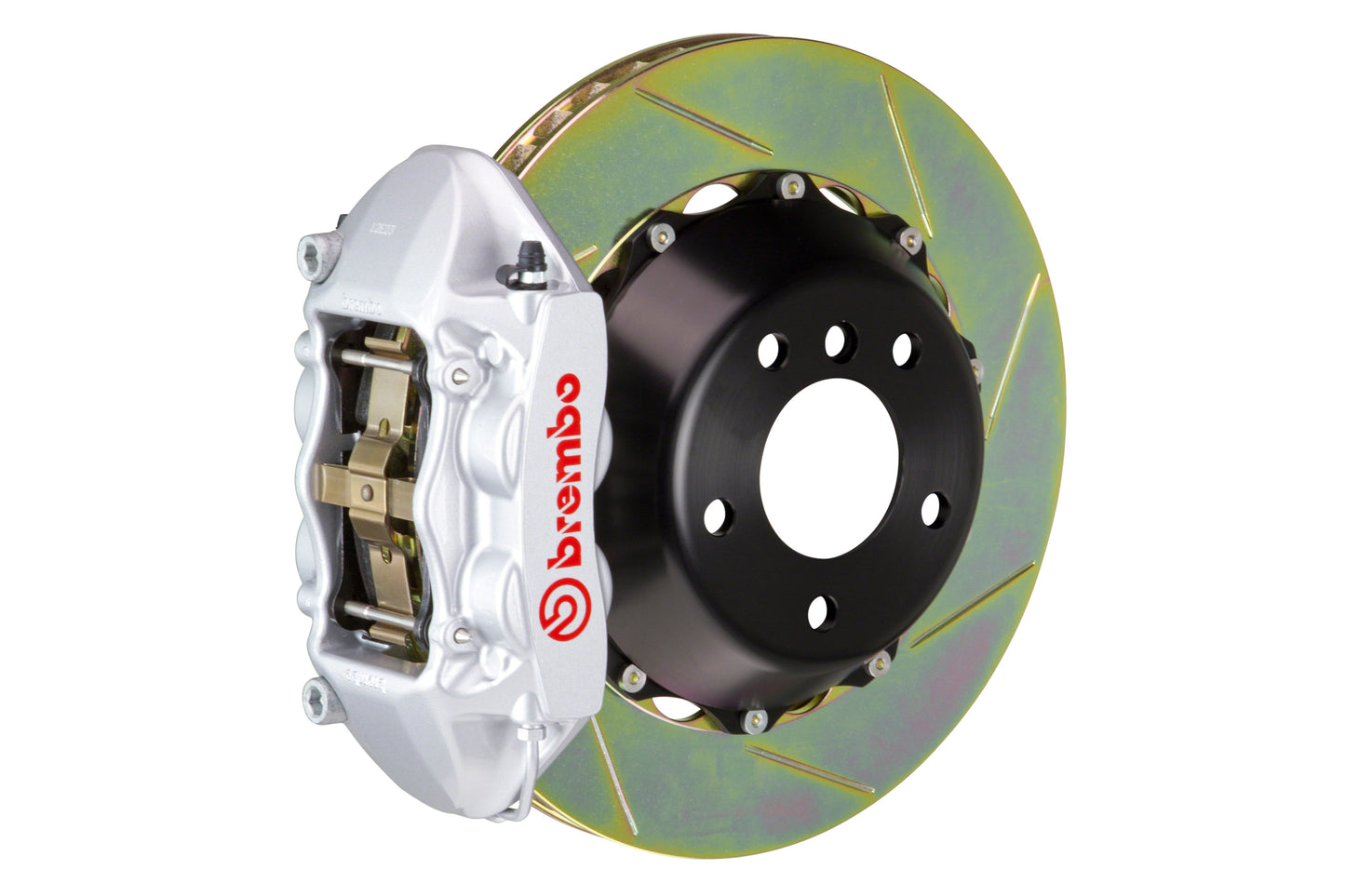 Brembo Gran Turismo Slotted Brake Kit 4 Piston 2-Piece Silver Rear - 2008-2014 Subaru STI / 2010-2014 Legacy GT/3.6