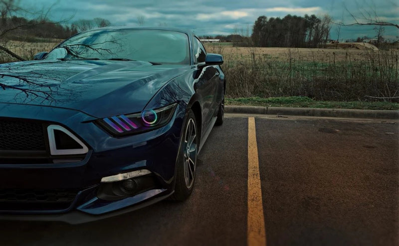 Oracle 15-17 Ford Mustang V6/GT/Shelby Dynamic DRL w/ Halo Kit - ColorSHIFT - Dynamic SEE WARRANTY