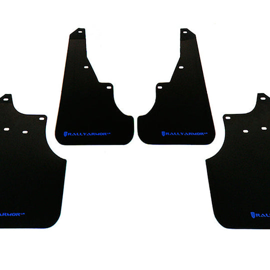 Rally Armor UR Mudflaps Black Urethane Blue Logo - 2009-2013 Subaru Forester
