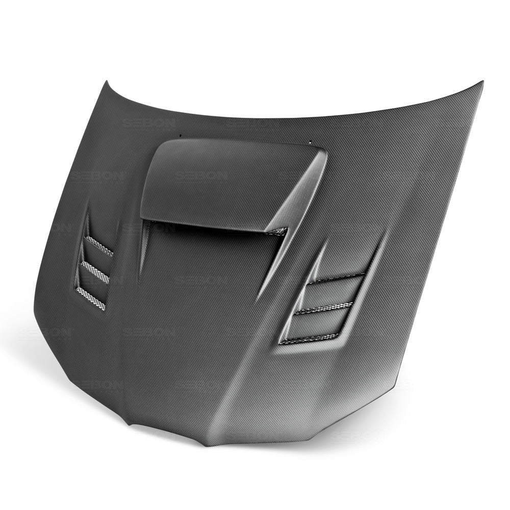 Seibon Dry Carbon Fiber CWII Style Hood - 2006-2007 Subaru WRX / STI