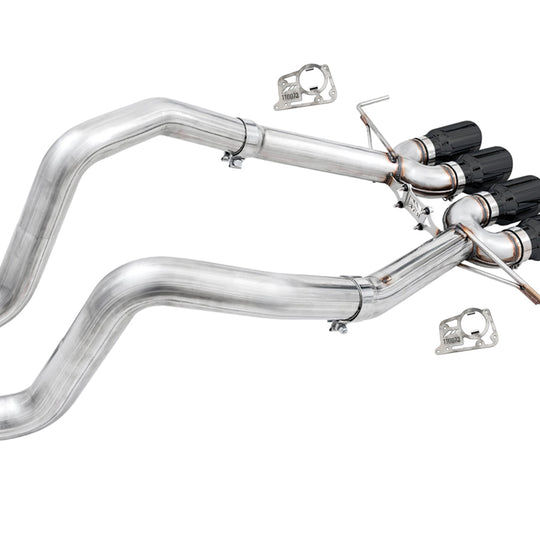 AWE Track Edition Axleback Exhaust for C7 Corvette Stingray / Z51 / Grand Sport / Z06 / ZR1 -- Diamond Black Tips (includes AWE AFM valve simulators)