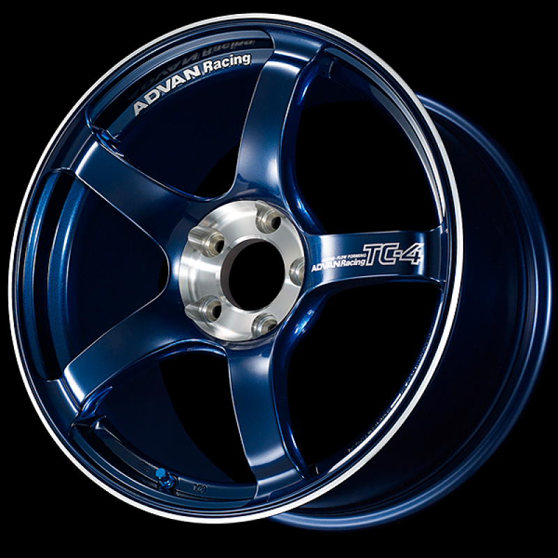 Advan TC-4 SE 18x9.5 +45 Offset 5x100 63mm Bore Wheel in Racing Indigo Blue & Diamond Cut