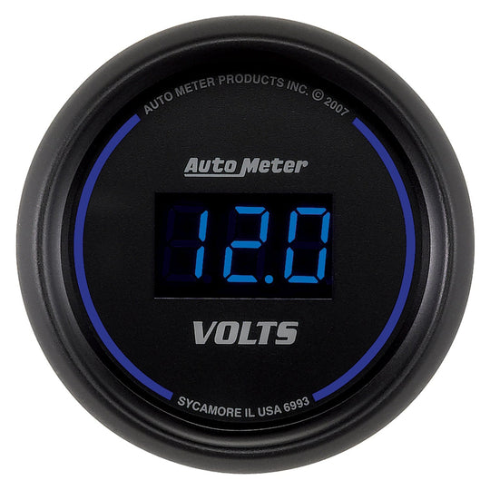 Autometer Cobalt Voltmeter Gauge Digital Blue LED 52mm - Universal