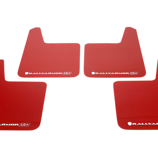 Rally Armor UR Plus Universal Mud Flaps Red w/White Logo - Universal