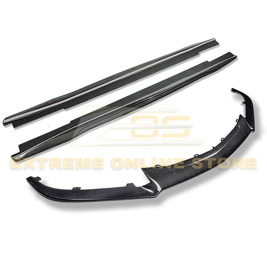2016-19 Cadillac CTS-V Carbon Fiber Front Splitter Wheel Arch& Side Skirts Rockerst