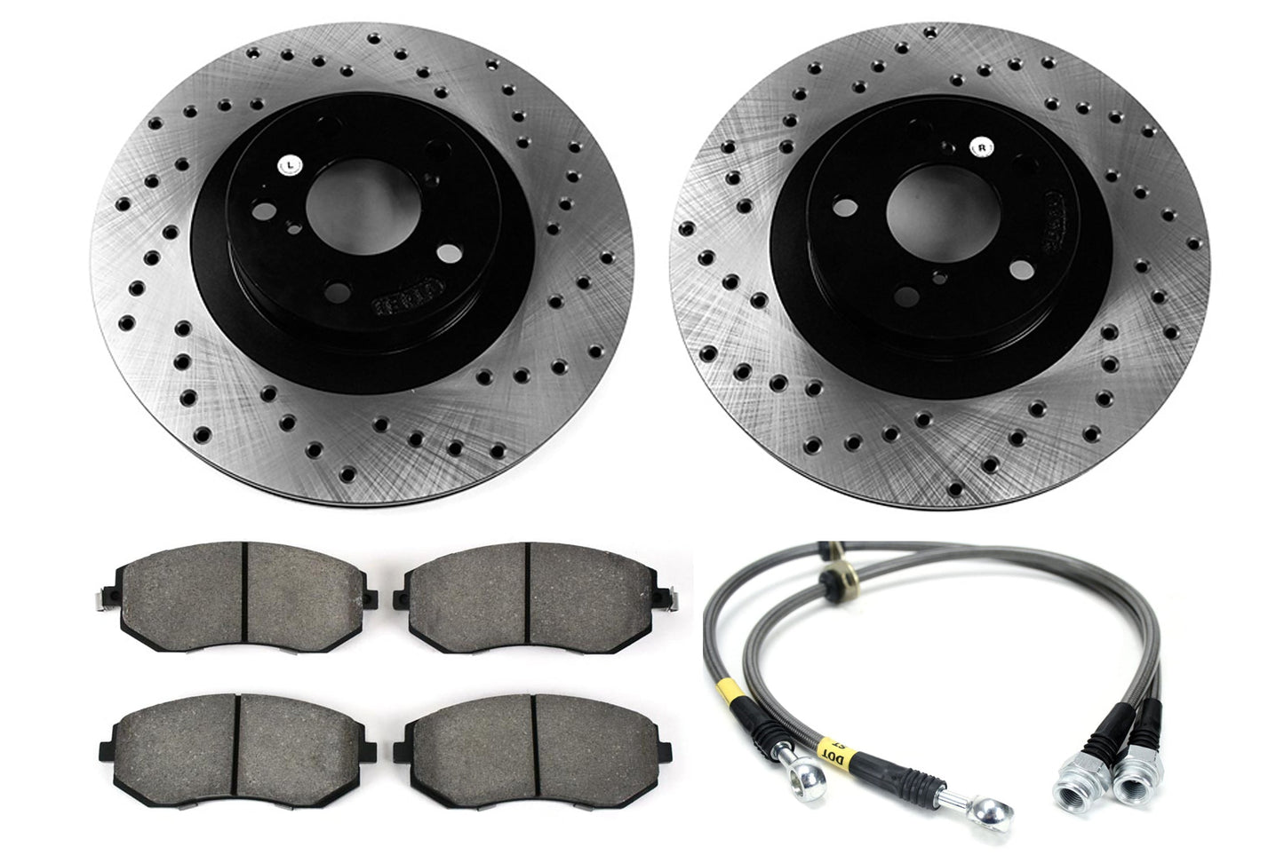 Stoptech Sport Kit Drilled Front - 2008 Subaru WRX