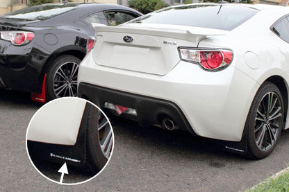 Rally Armor UR Mudflaps Black Urethane White Logo - 2013-2021 Scion FR-S / Subaru BRZ / Toyota 86