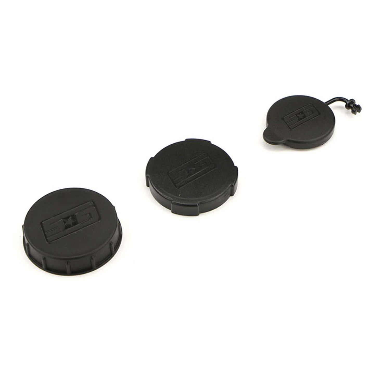 GrimmSpeed Engine Bay Reservoir Cap Set BLACK - 2002-2021 Subaru WRX/STI/FXT/OBXT/LGT