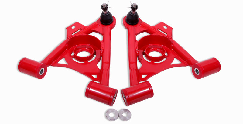 BMR 79-93 Fox Mustang Non-Adj Lower A-Arms Standard Ball Joint Spring Pocket - Red