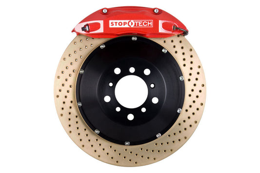 Stoptech ST-40 Big Brake Kit Front 332mm Red Zinc Drilled Rotors - 2004 Subaru STI