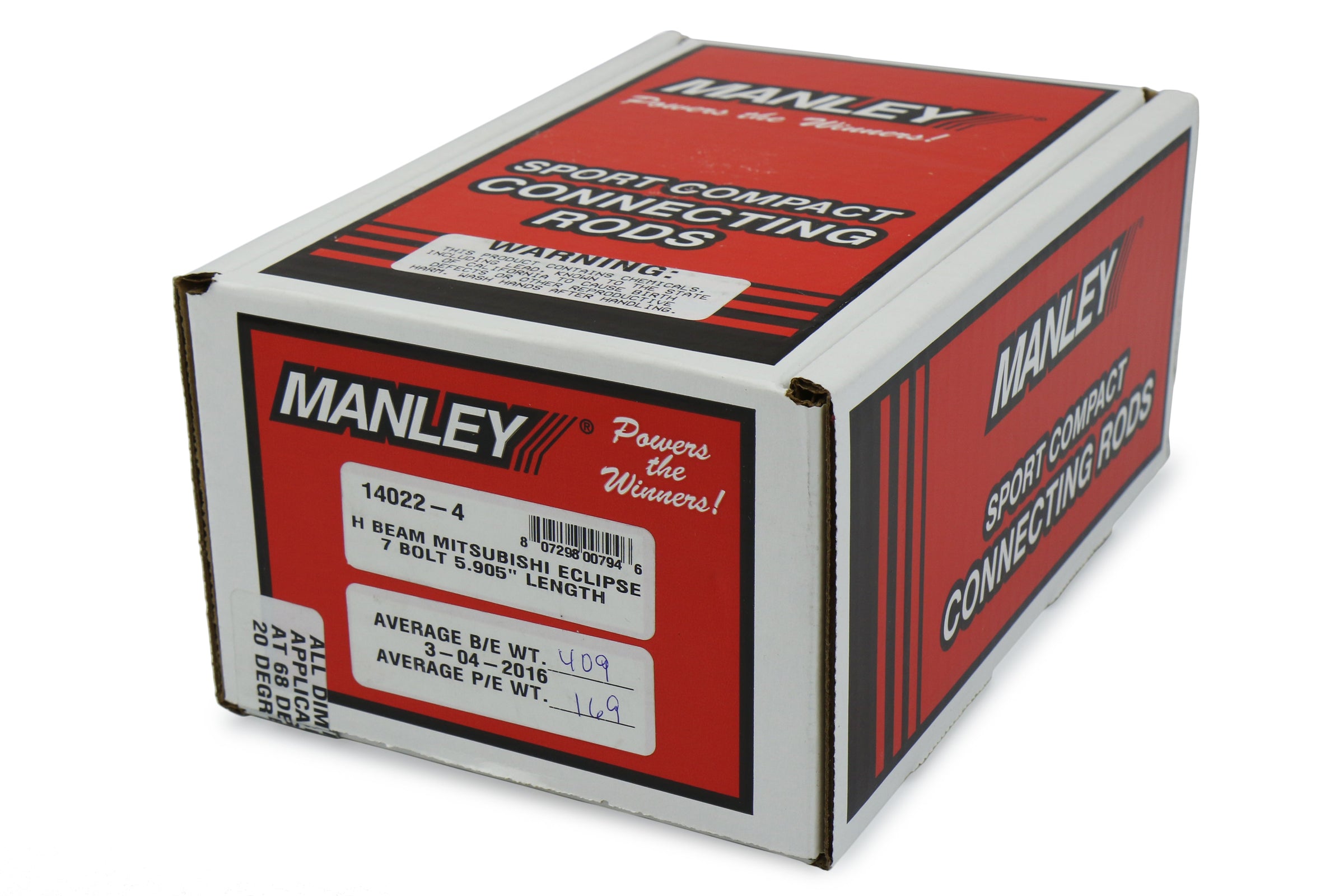 Manley Economical H Beam Steel Connecting Rods - Mitsubishi 4G63 Models (inc. 2003-2006 Evo 8/9 / 1990-1999 Eclipse Turbo)