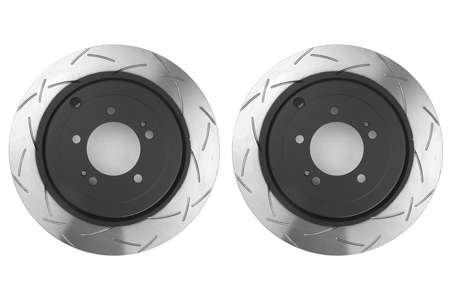 DBA 4000 Series T-Slot Slotted Rotor Pair Rear - 2008-2015 Mitsubishi Evo X