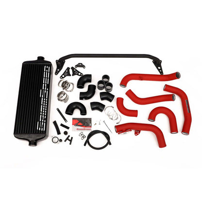GrimmSpeed Front Mount Intercooler Kit Black Core w/ Red Piping - 2015-2021 Subaru WRX