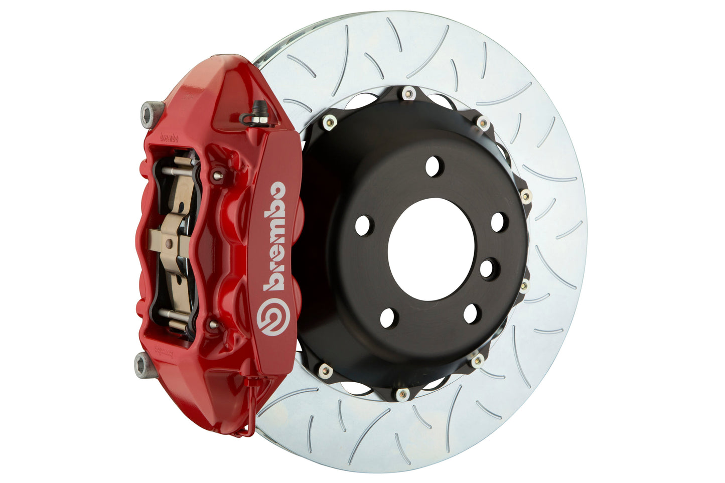 Brembo GT Systems 4 Piston Rear Big Brake Kit Red Slotted Rotors - 2008-2014 Subaru STI / 2010-2014 Legacy GT/3.6