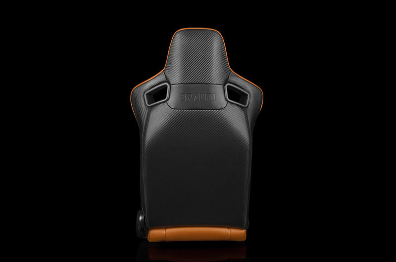 Braum Elite-X Series Sport Seats - British Tan Leatherette (Black Stitching) Pair - Universal
