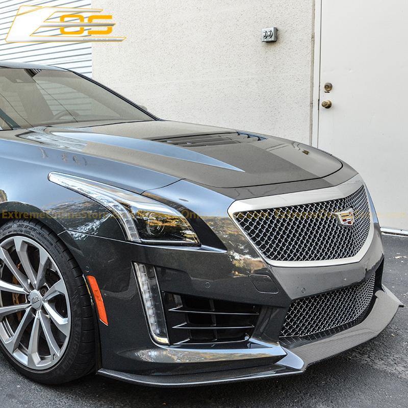 2016-19 Cadillac CTS-V Carbon Fiber Front Splitter Wheel Arch& Side Skirts Rockerst