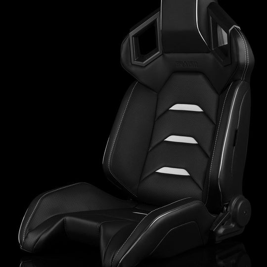 BRAUM ALPHA-X Series Sport Seats - Black / White - Universal