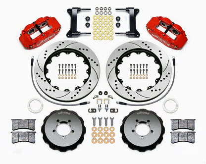 Wilwood FNSL6R 14in Front Kit Drilled / Slotted Red - 2002-2021 Subaru WRX / 2004-2021 STI / 2003-2006 Baja / 1998-2013 Forester / 1994-2014 Impreza / 1994-2009 Legacy / 2000-2009 Outback