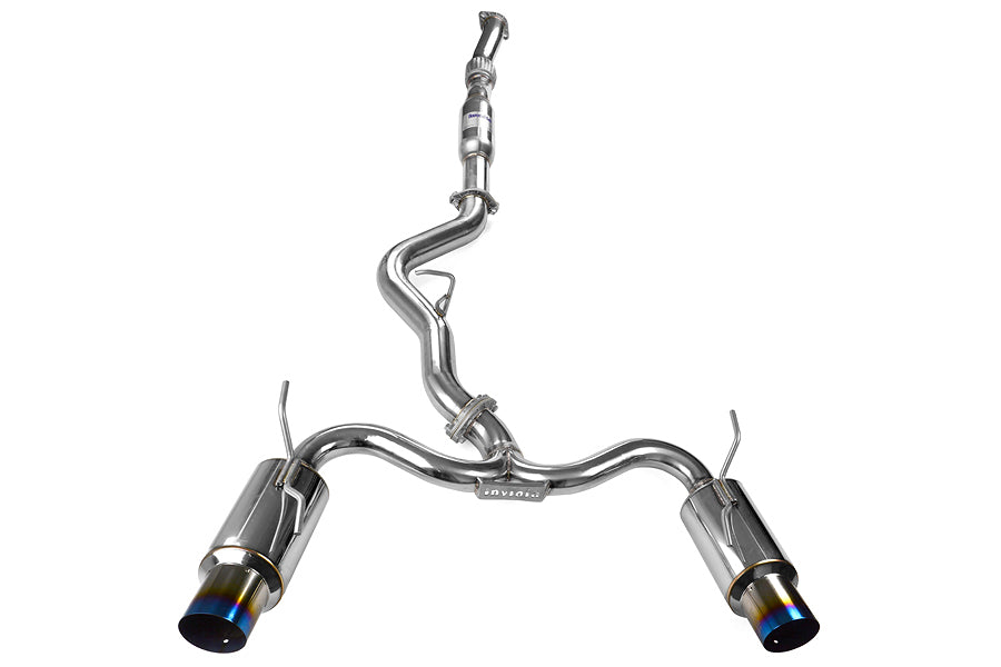 Invidia N1 Dual Exit Cat Back Exhaust - Titanium Tips - 2008-2014 Subaru STI Hatchback / 2011-2014 WRX Hatchback