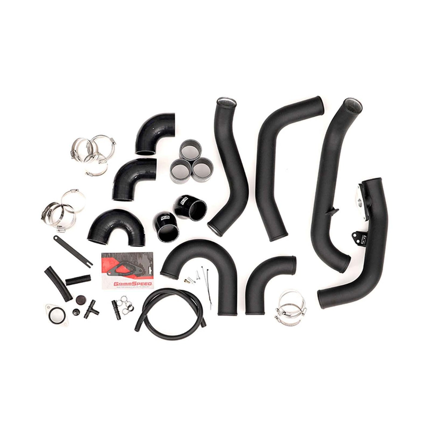 GrimmSpeed Front Mount Intercooler Kit Black Core w/ Black Piping - 2015-2021 Subaru WRX / STI