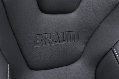 Braum Elite-X Series Racing Seats Diamond Edition White Piping Pair - Universal