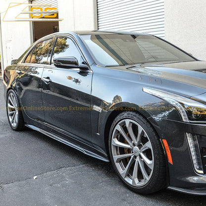 2016-19 Cadillac CTS-V Carbon Fiber Front Splitter Wheel Arch& Side Skirts Rockerst