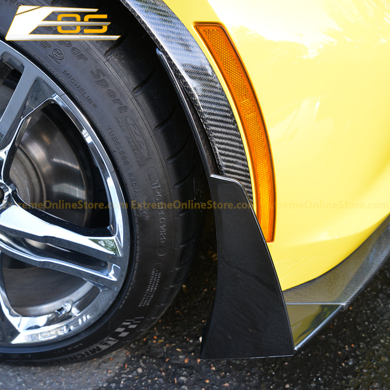 Chevrolet Corvette C7 DRY CARBON FIBER Front Fender Flares Wheel Trim