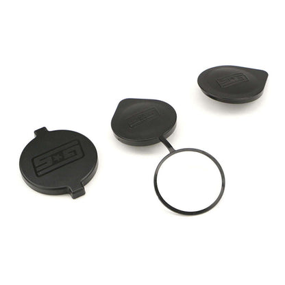 GrimmSpeed Engine Bay Reservoir Cap Set BLACK - 2002-2021 Subaru WRX/STI/FXT/OBXT/LGT
