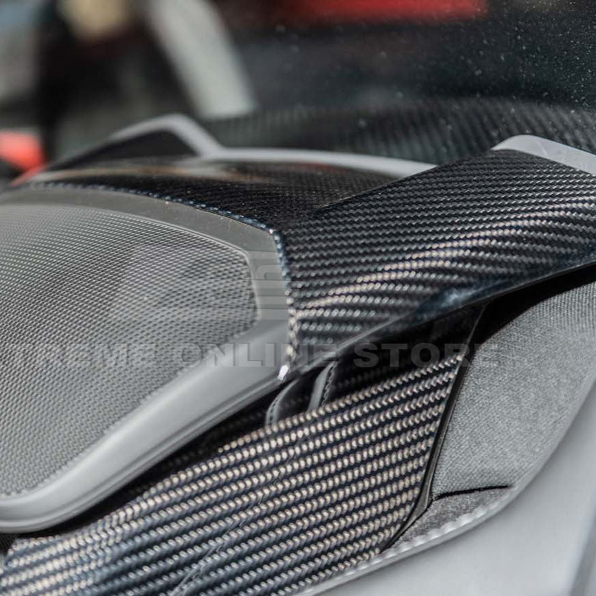 Corvette C8 DRY CARBON FIBER Upper Waterfall Speaker Cover