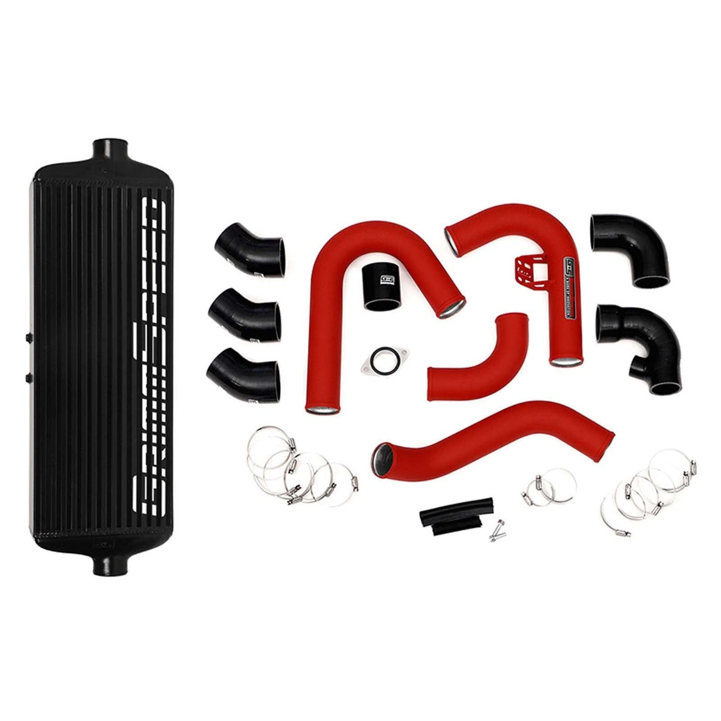 GrimmSpeed Front Mount Intercooler Kit Black Core w/ Red Piping - 2015-2021 Subaru WRX