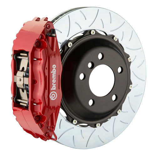 Brembo GT System 4 Piston Front Brake Kit Red Type 3 Slotted Rotors - Volkswagen Models (inc. 2015+ GTI)
