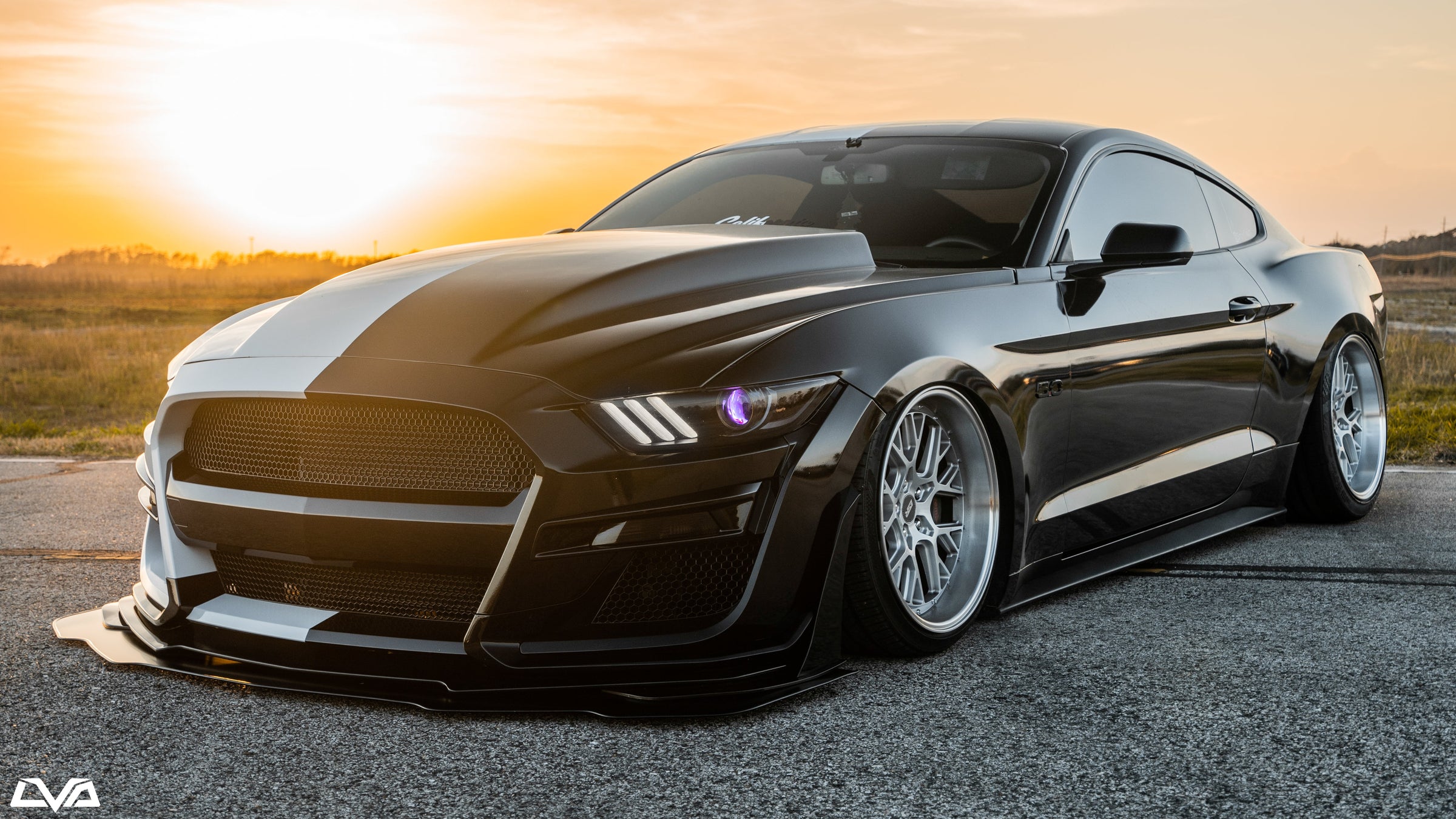 2015-2023 Ford Mustang GT500 V.1 Front Splitter (Aftermarket Bumper) - LVA